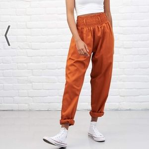 Alexa orange organic cotton trousers